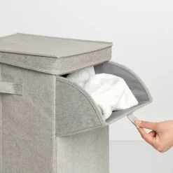 Cesto ropa sucia apilable Brabantia 35L, gris claro