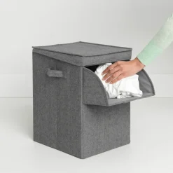 Cesto ropa sucia apilable Brabantia 35L, gris oscuro