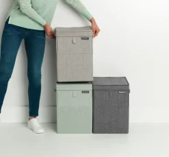 Cesto ropa sucia apilable Brabantia 35L, verde