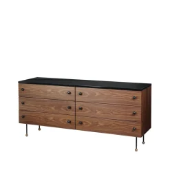 Cómoda 62 Dresser, American walnut, 6 cajones