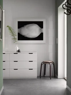 Cómoda Aoko doble 6 cajones, Lacado blanco