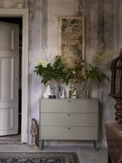 Cómoda Deus de 3 cajones, Gris oliva