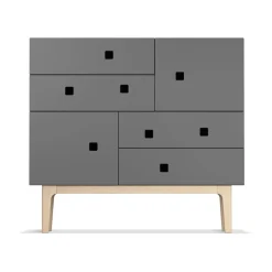 Cómoda Peep B1, Slate grey, roble pigmentado blanco