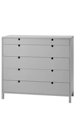 Cómoda Square 5 cajones, Gris