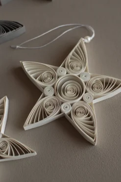 Colganet navideño Paper star 10,5 cm, White