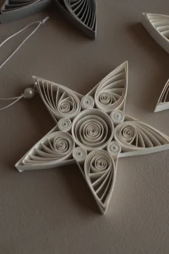 Colganet navideño Paper star 10,5 cm, White