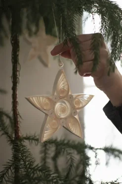 Colganet navideño Paper star 10,5 cm, White