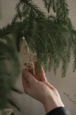 Colganet navideño Paper star 10,5 cm, White