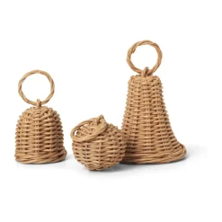 Colgante de navidad Braided Bell Baubles 3 unidades, Natural
