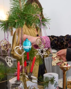 Colgante de Navidad de corazón Karen Blixen 6,5 cm, Dorado