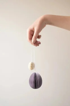 Colgante de Pascua Ovoid papel small 4 cm, White