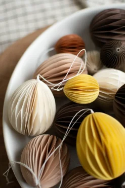 Colgante de Pascua Ovoid papel small 4 cm, Yellow