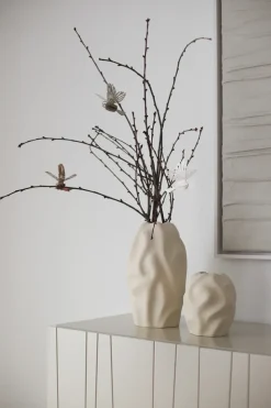 Colgante decorativo de pájaro de papel set de 2, Natural