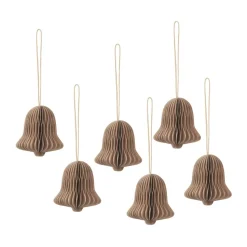 Colgante navideño de campana Chime, Natural brown