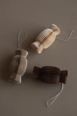 Colgante navideño Paper candy, Beige