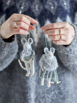 Colgantes de Navidad Peo 2 unidades, Blanco-gris