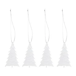 Cooee colgantes de Navidad de acero inoxidable, paquete de 4, Árbol