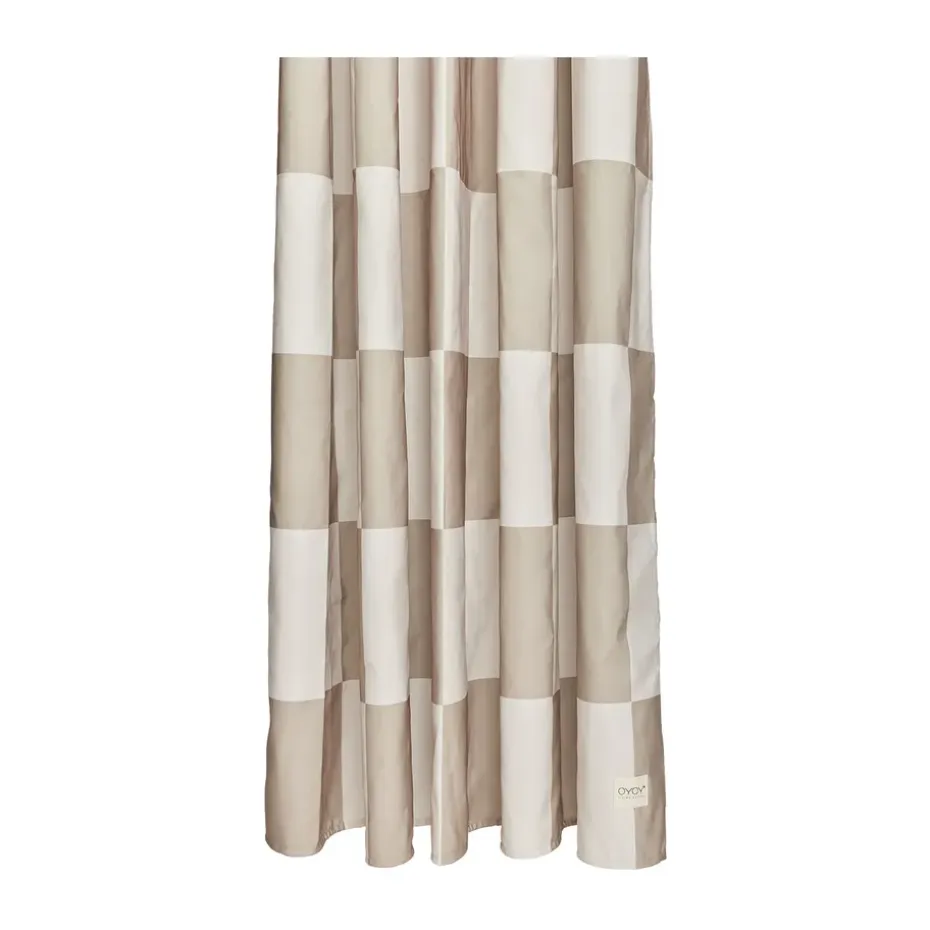 Cortina de ducha Chess 180x180 cm, Clay-offwhite