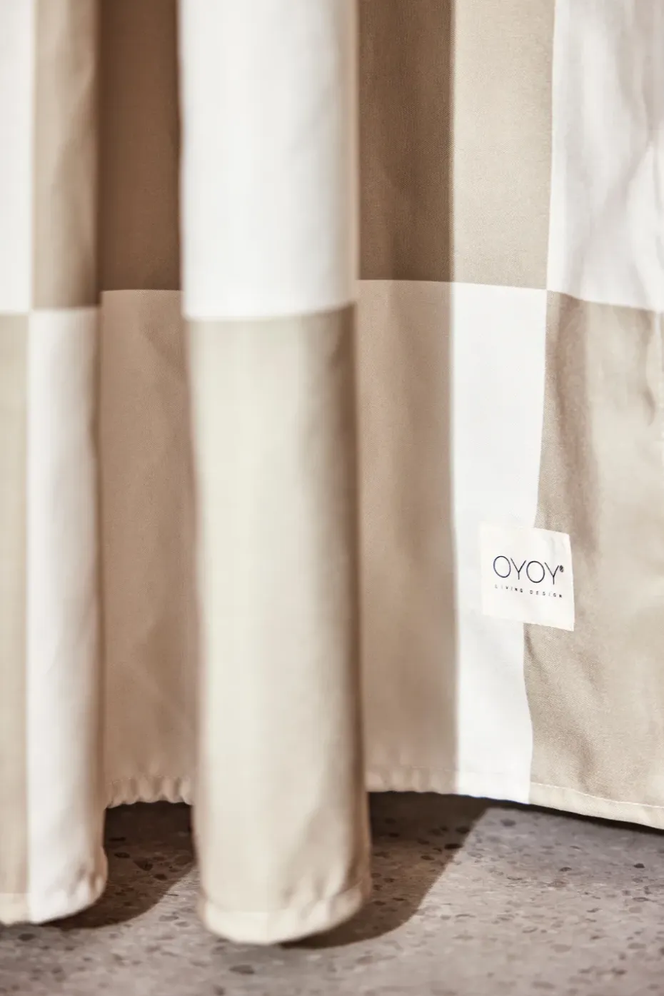 Cortina de ducha Chess 180x180 cm, Clay-offwhite