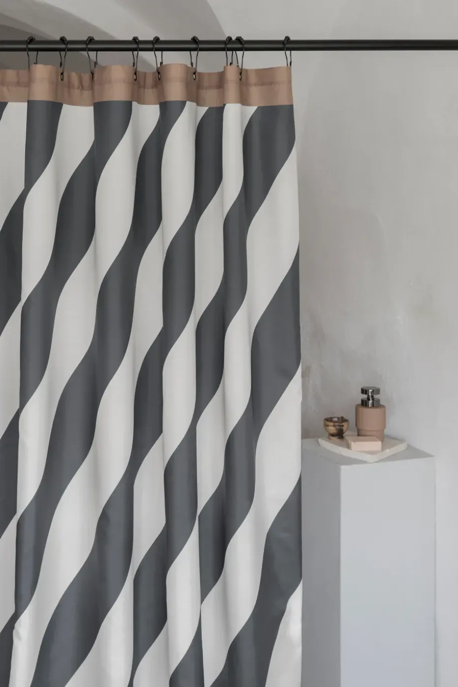 Cortina de ducha Diagonal 150x200 cm, Dark grey