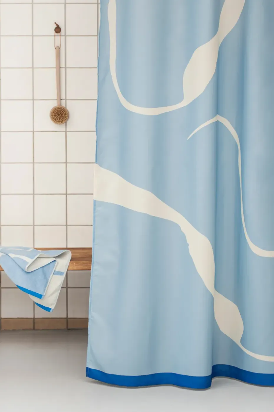 Cortina de ducha Nova Arte 150x200 cm, Light blue-off-white