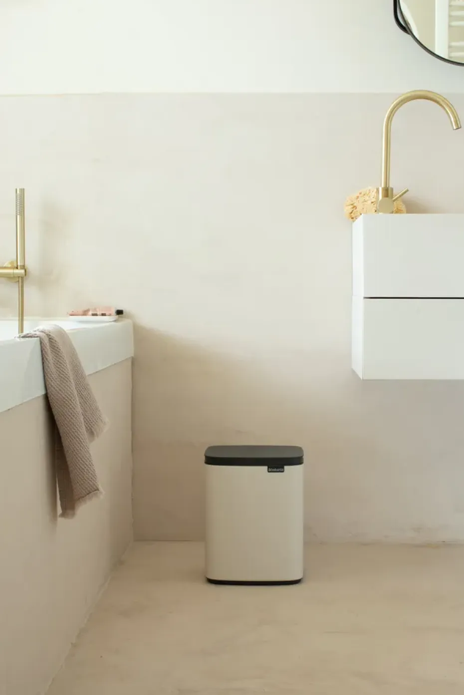 Cubo de basura Bo 7 L, Soft Beige