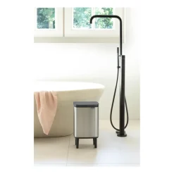 Cubo de basura Bo alto 7 L, Acero cepillado mate