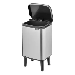 Cubo de basura Bo alto 4 L, Acero cepillado mate