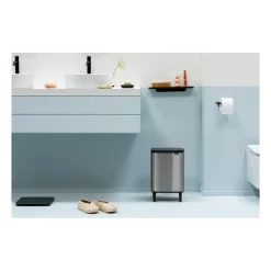 Cubo de basura Bo alto 12 L, Acero cepillado mate