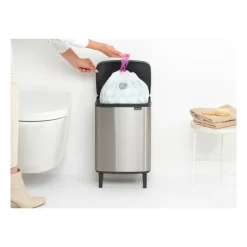 Cubo de basura Bo alto 12 L, Acero cepillado mate