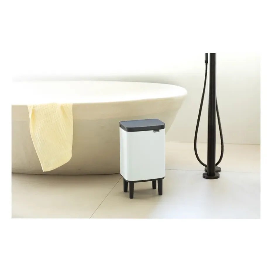 Cubo de basura Bo alto 7 L, Blanco