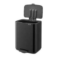 Cubo de basura con pedal Bo 12 L, Negro mate
