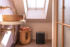 Cubo de basura con pedal Bo 12 L, Negro mate