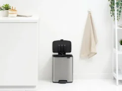 Cubo de basura con pedal Bo 12 L, Acero mate antihuellas