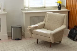 Cubo de basura con pedal Bo 12 L, Acero mate antihuellas