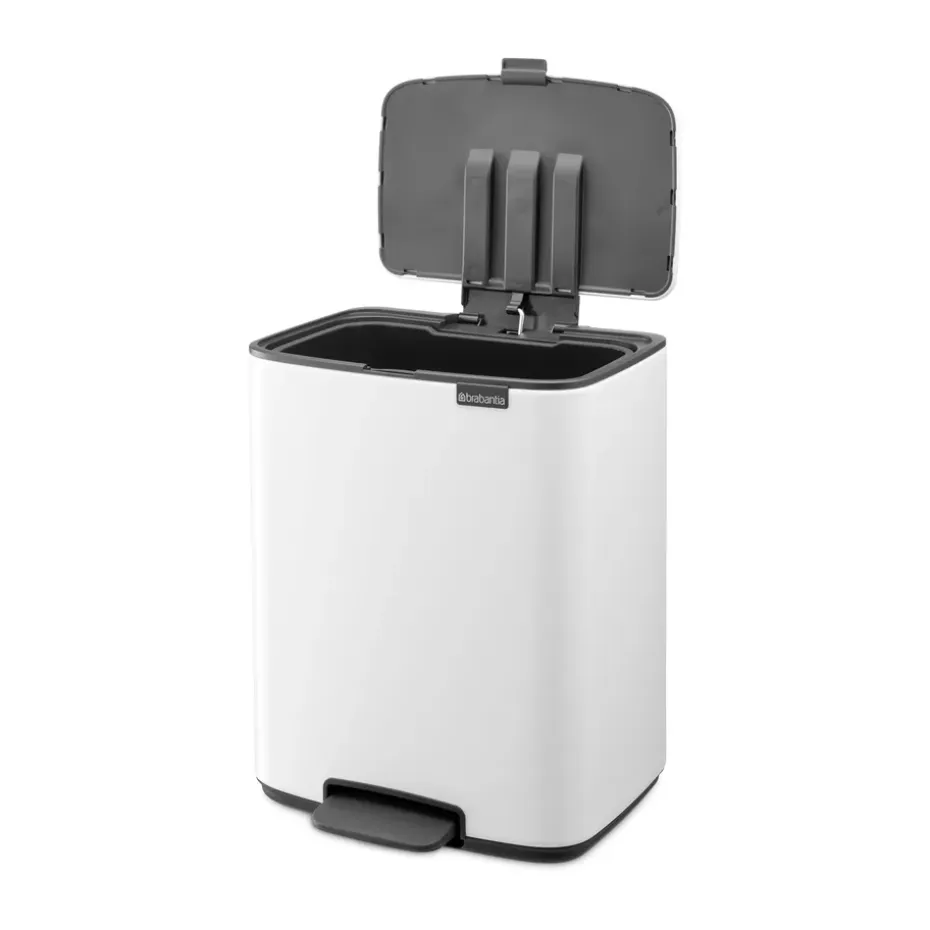 Cubo de basura con pedal Bo 12 L, Blanco