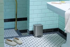 Cubo de basura con pedal Bo 4 L, Acero mate antihuellas