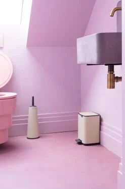 Cubo de basura con pedal Bo 4 L, Beige suave