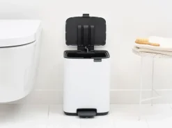 Cubo de basura con pedal Bo 7 L, Blanco