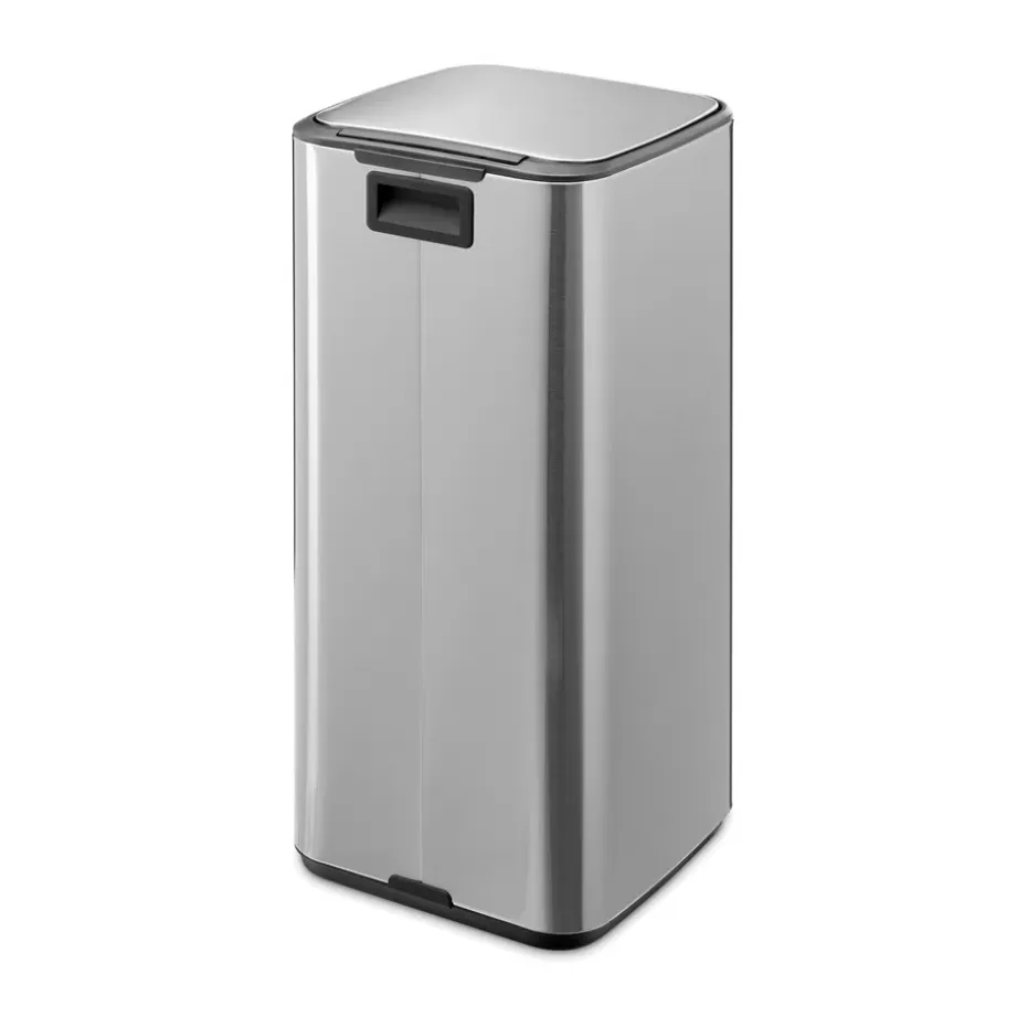 Cubo de basura con pedal Bo 30 L, Acero mate antihuellas