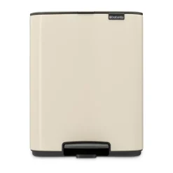 Cubo de basura con pedal Bo 12 L, Beige suave
