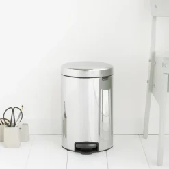 Cubo de pedal newIcon 12L, Brilliant steel