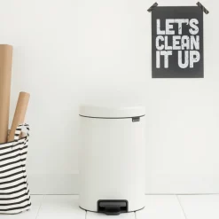 Cubo de pedal newIcon 12L, White (blanco)