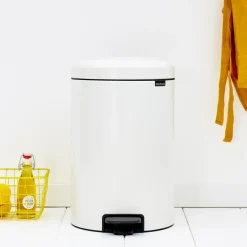 Cubo de pedal newIcon 20L, White (blanco)