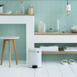 Cubo pedal newIcon 5L, White (blanco)