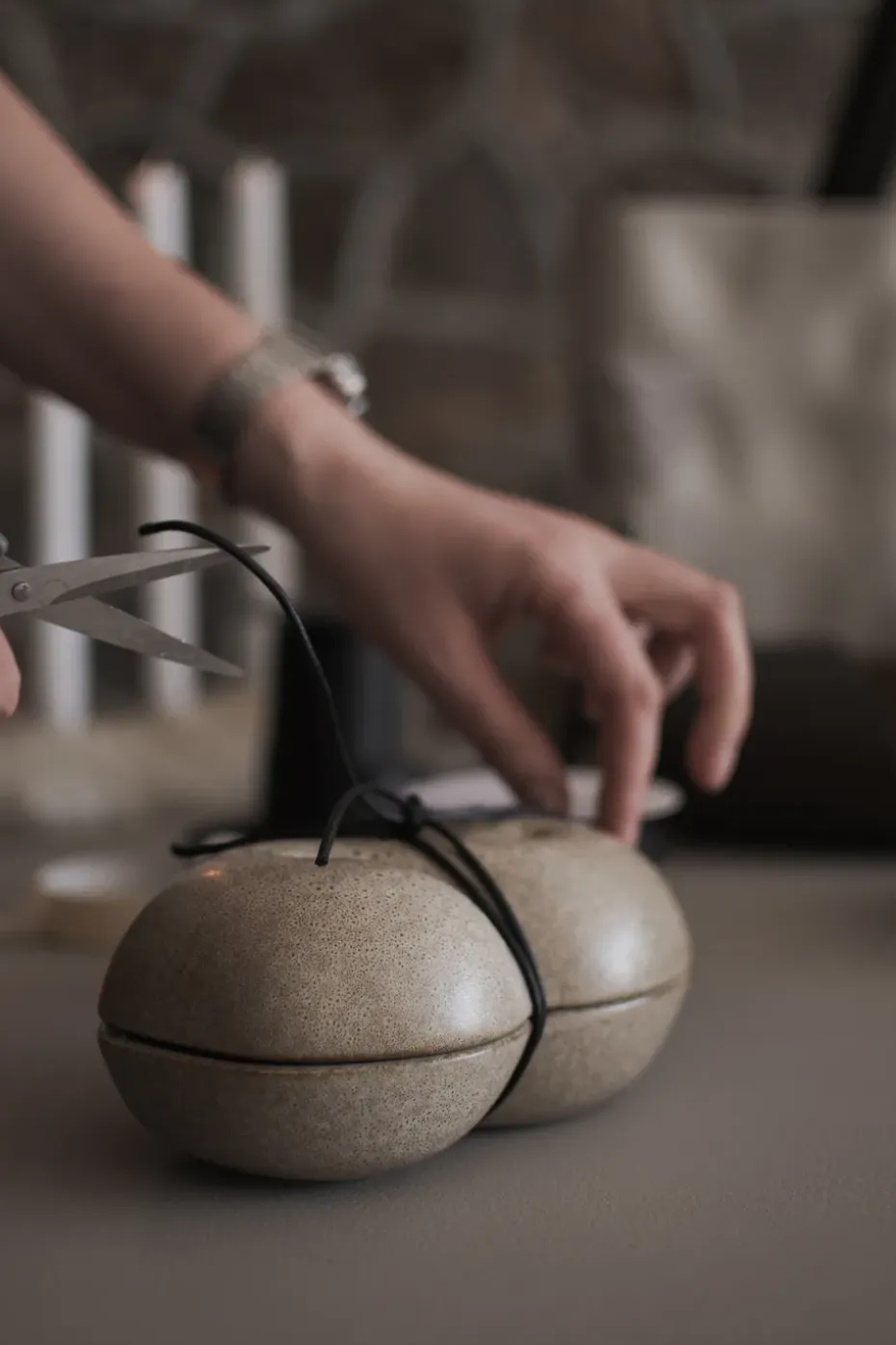 Cuenco con tapa Bun 11x18 cm, Beige