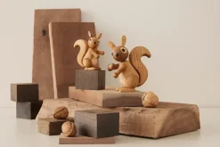 Decoración ardilla pequeña Peanut 8,5 cm, Roble