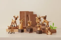 Decoración ardilla pequeña Peanut 8,5 cm, Roble