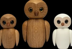 Decoración búho Clever 10 cm, Roble