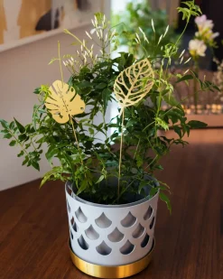 Decoración Brass leaves, set de 2, Wood